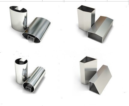 304/316jy网页凹槽偏槽管 光滑拉丝面镜面 椭圆异型钢管厂家批