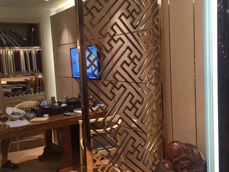 jy网页玫瑰金屏风生产