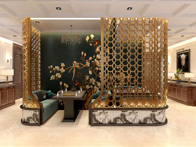 盘点酒店餐厅必备的拉丝钛金jy网页屏风